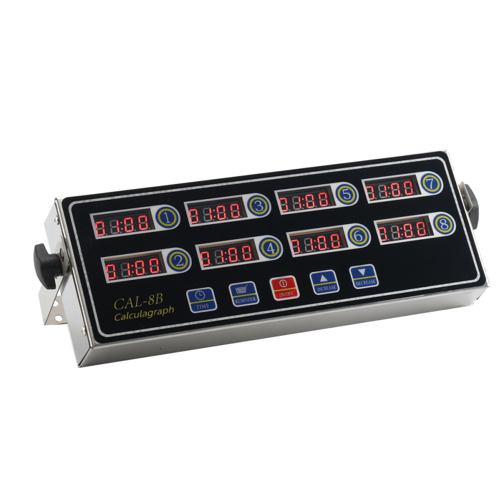 110V Commercial Countdown Timer 8 Channel LED Timing Tools Kitchen Cooking Alarm
