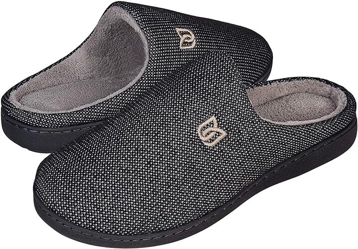 SAOLA Pantofole da uomo grigie scarpe da casa suola antiscivolo in memory foam 10 11 UK da uomo prezzo disponibile £49