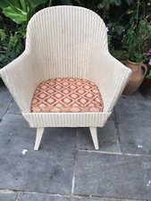 Vintage Original Lloyd Loom Lusty chair With Fabric Seat