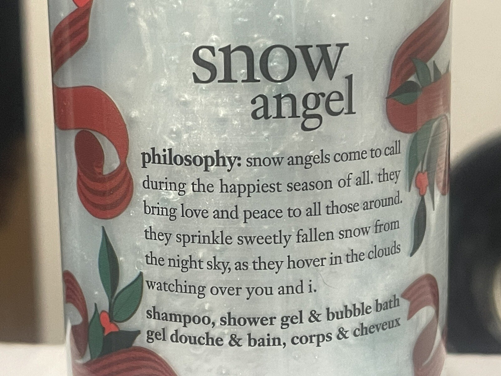 PHILOSOPHY Holiday SNOW ANGEL Shampoo Shower Gel & Bubble Bath 16oz Retail $24