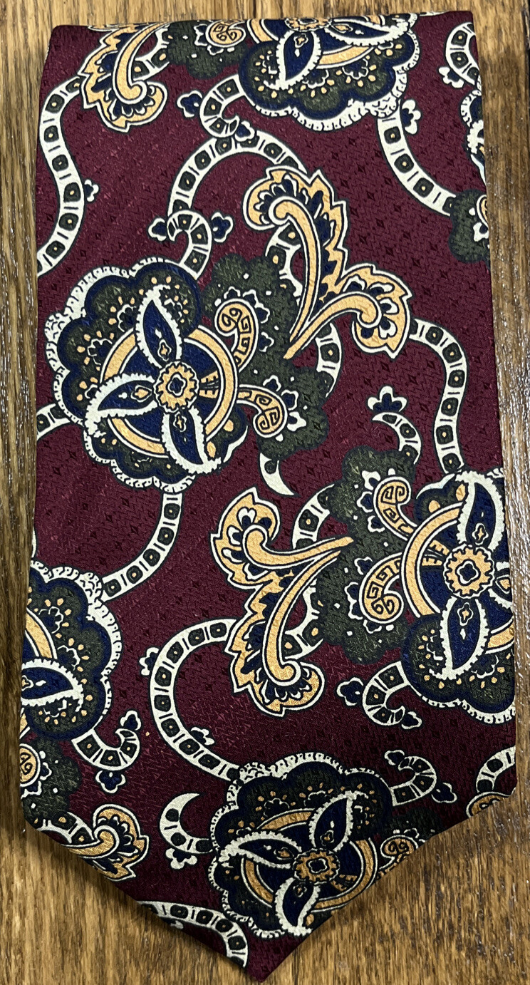 Robert Talbott Studio Necktie Red Green Hand Sewn… - image 1