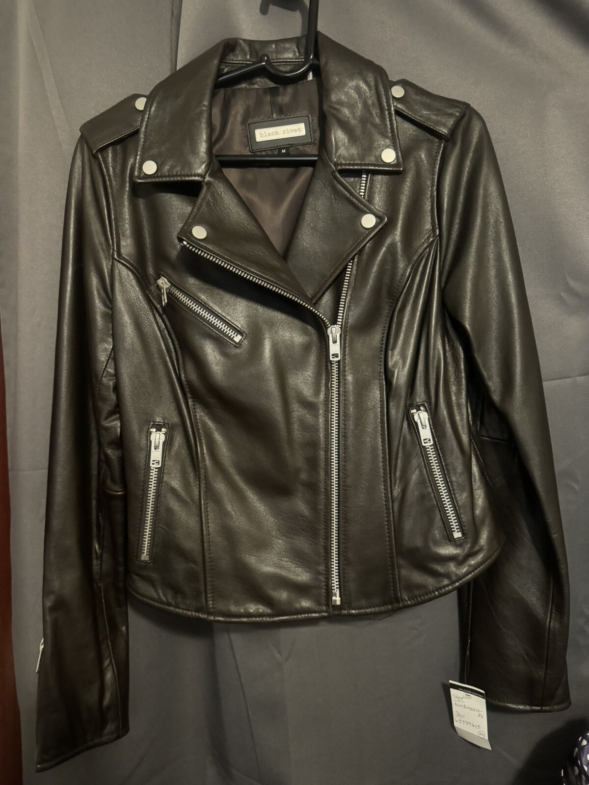 Wilsons Leather Black Rivet Jacket Gem