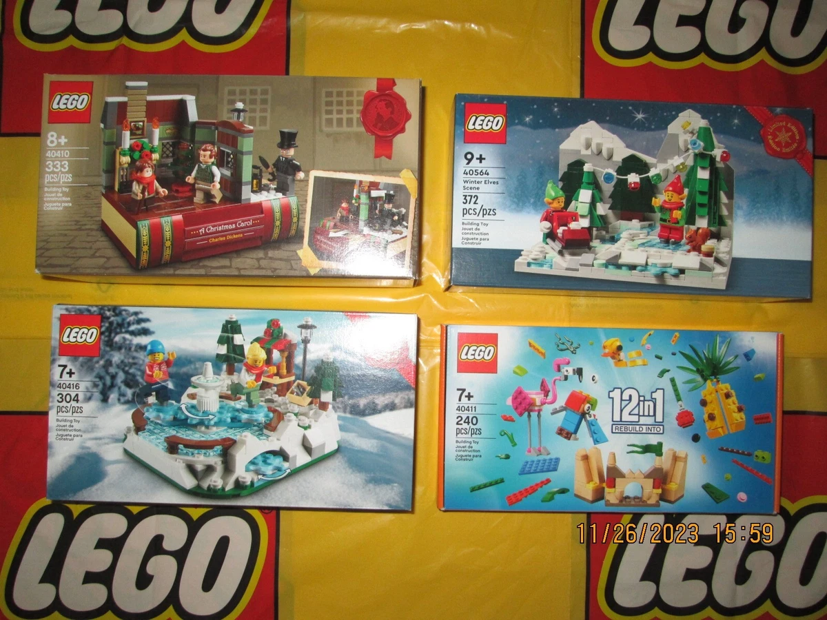 LEGO Charles Dickens Tribute Ice Skating Rink Winter Elves Scene 40411 NEW