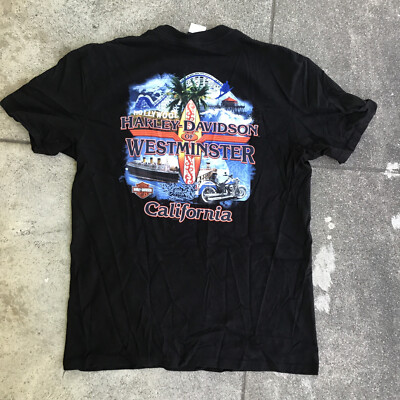 Harley Davidson Shirt Men Large Black Westminster CA Hollywood