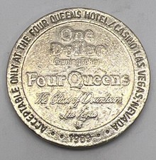 Four Queens Casino - Las Vegas Nevada $1 Slot Token Class Of Downtown 1989