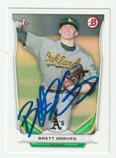 Brett Graves Signed 2014 Bowman Draft Card #DP73 Auto Oakland A’s Athletics COA