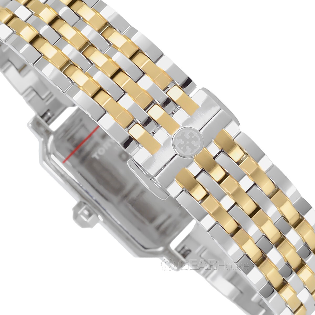 Tory Burch Robinson Womens Two-Tone Gold Silver Watch, White 