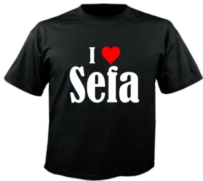 T-Shirt I Love Sefa für Damen Herren und Kinder Farben Schwarz Weiss Pink