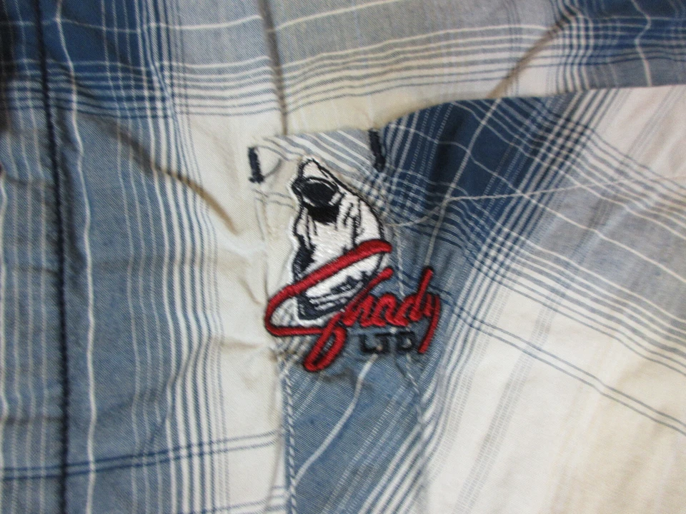 VINTAGE Shady Ltd Shirt Mens Large Beige Blue Eminem Button Up Short Sleeve Y2K* - Image 3 of 4