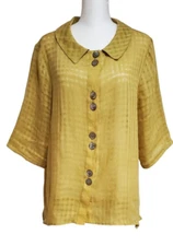 Niche Nilgun Derman M Linen Basketweave Top Button Front