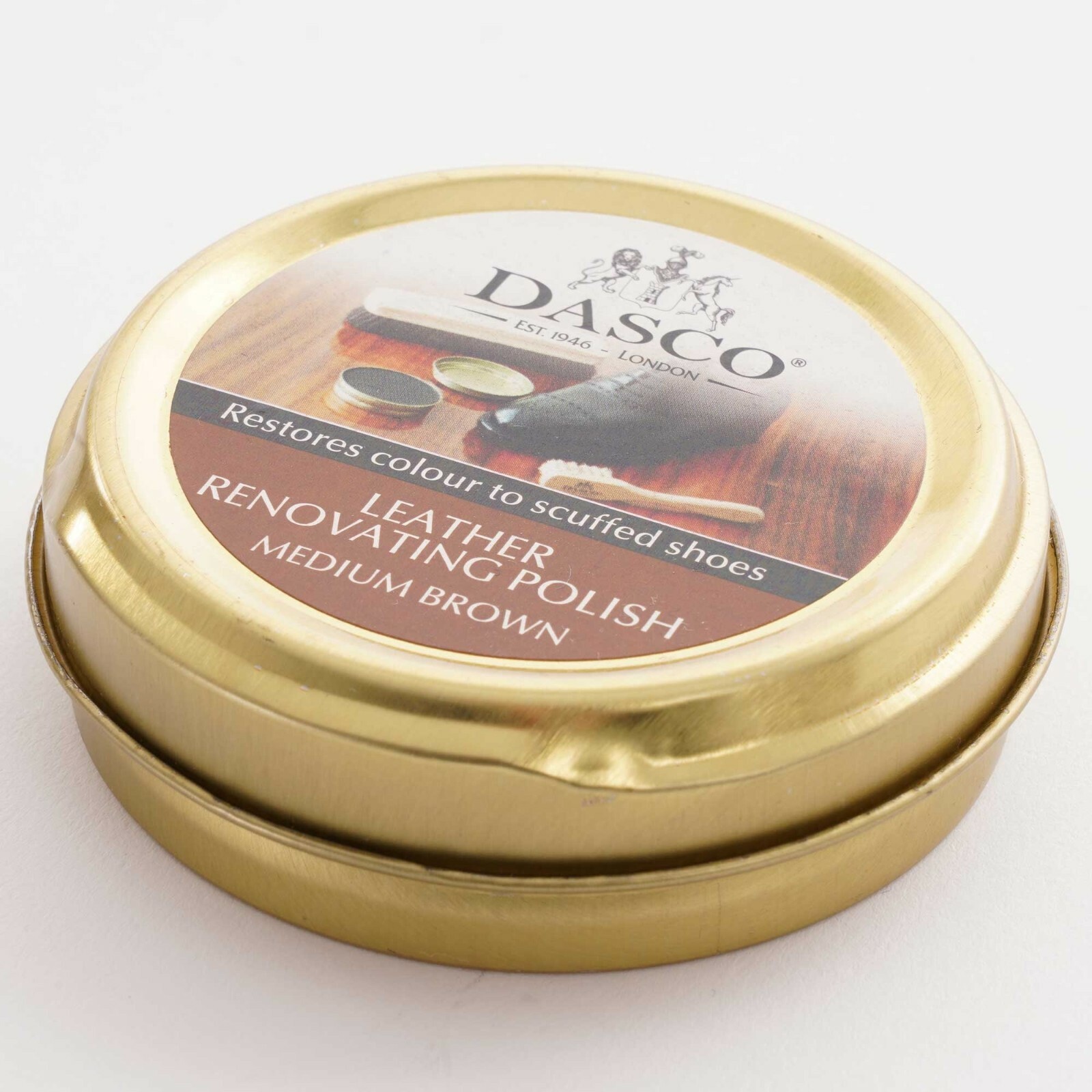 Dasco Leather Renovating Polish Restores Scuffed shoes Boot Polish Medium Brown