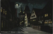 Old postcard Rothenburg Rodergasse, Markusturm and Fountain GERMANY (1076810)