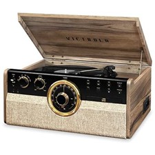 Victrola VTA-270B-FNT Empire Bluetooth 6 In 1 Music Center 33/45/78 Walnut