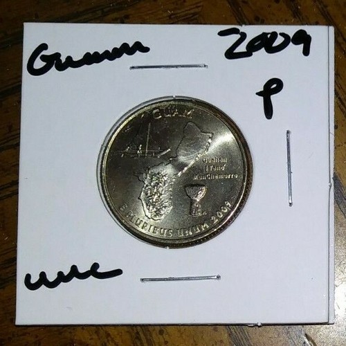 2009 - P Mint - UNC - Guam Quarter + Protective Coin Holder - Picture 1 of 2