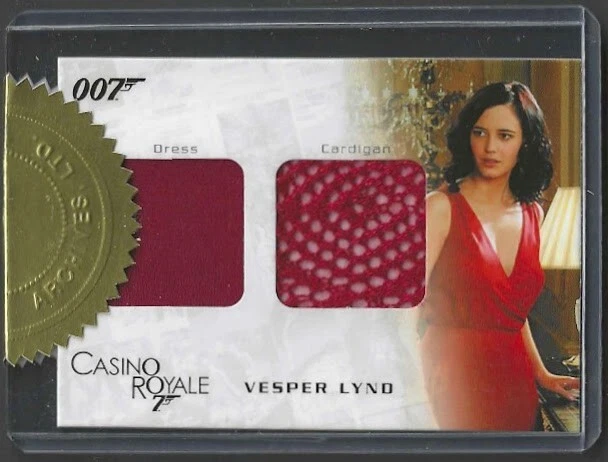 James Bond Dual Relic Card Case Hit Vesper Lynd Dress Cardigan DCO2