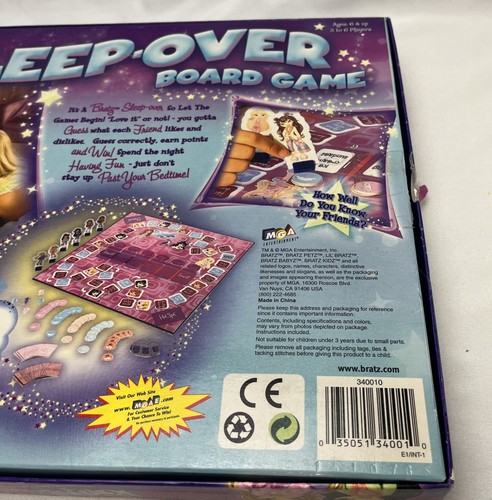 MGA Bratz Sleep-Over Board Game A Slumber Party Guessing Game - Picture 10 of 23