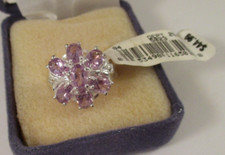 STERLING SILVER AMETHYST FLOWER RING Sz 7 NWT