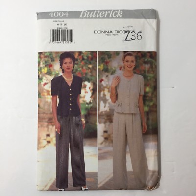 Butterick 4004 Size 6 8 10 Misses Top Pants Donna Ricoo