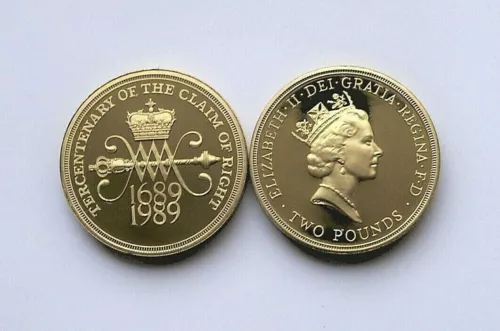 1989 proof  two pound,claim of right,100% proof coins. image 2