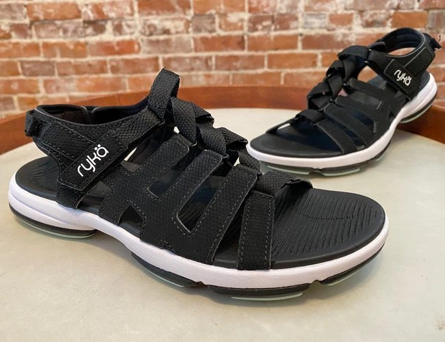 Ryka Black Devoted Strappy Gladiator Sport Sandals New eBay