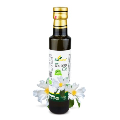 Zertifiziertes Bio kaltgepresstes Teesamen/Kamelienöl 250ml Biopurus