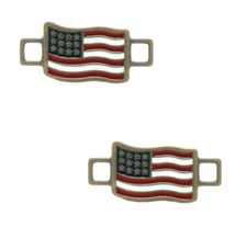 2 Each Shoe and Boot Lace Metal Keeper Flag SL-3212-09