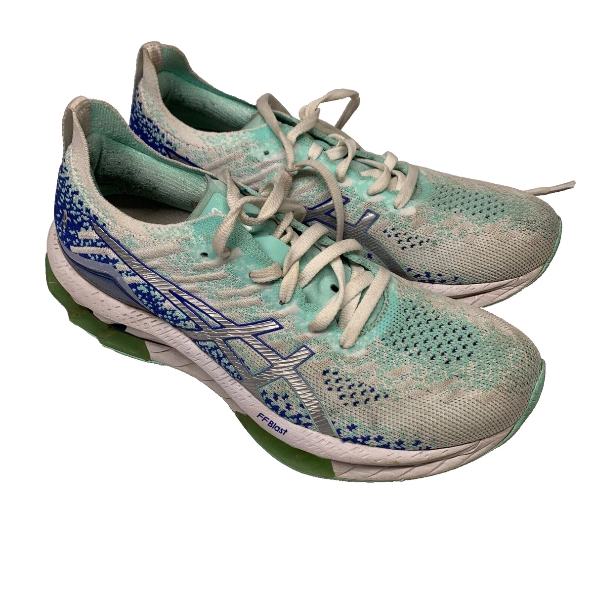 Asics FF Blast Womens Shoes Size 8 White Blue Running Walking eBay