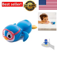 Blue Wind-Up Swimming Penguin Toy - Perfect for Baby and Toddler Bath Fun