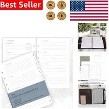 Elegant 2026 Daily Planner Inserts for 7-Ring Binders - A5 Paper Refills 5.5x8.3