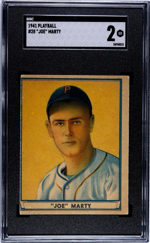 1941 Play Ball Joe Marty SGC 2 #28 Philadelphia Phillies