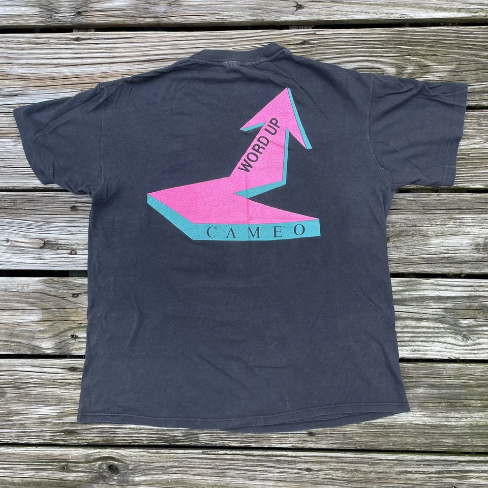 Camiseta vintage dupla face anos 80 CAMEO Funk Band Word Up Tour concerto GG - Imagem 2 de 4