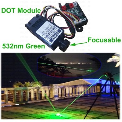Focusable 12V 200mW 532nm green laser module  TTL continuous work /long life DIY