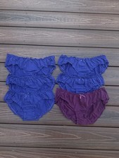 Women's Blue and Purple Cotton Panties Set of 6 nwot