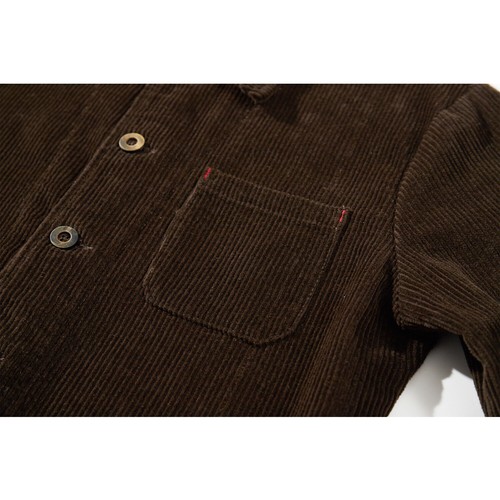 Men Warm Corduroy Lapel Button Jacket Wool Blend Vintage Casual Work Coat - Picture 5 of 10