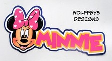 ELITE4U DISNEy MINNIE MOUSE TITLE premade paper piecing scrapbook PIECE DIECUT