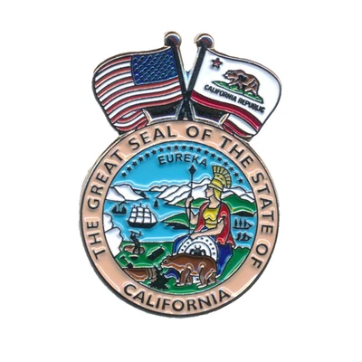 HEGIBAER California Kalifornien Sacramento USA Flagge Siegel Badge Pin Anstecker 1009