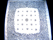 VTG. White Bandana Paisley 100 Cotton Fast Color RN13960 Western Rockabilly USA