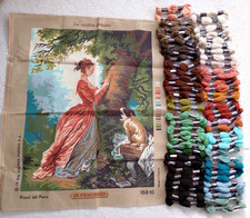 Large Royal Paris Tapestry Canvas & Most Wools- Le Chiffre D'armour Size 60x47cm