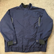 Dryjoys By FOOTJOY Rain Wind Full Zip Jacket Lined Navy Men&rsquo;s XL