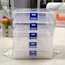 5 Storage Transparent Plastic Box Small Organizer Boxes Clear Mini Crafts