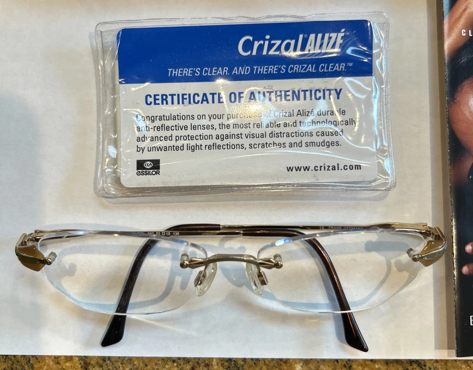 Authentic Cazal Model 482 COL 390 Germany Bronze Metal Eyeglasses Rimless - Image 2 of 4