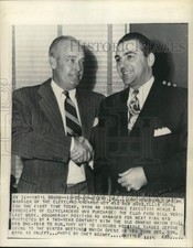 1949 Press Photo Indians' manager Lou Boudreau & new owner Ellis Ryan, Cleveland