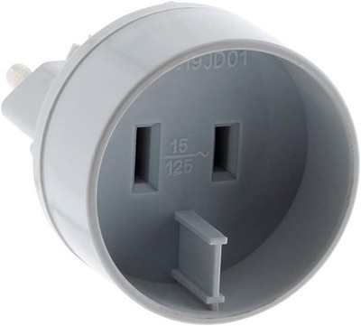 USA to EU Travel Adapter - EU Plug to US Female - CE Standard - White - Compact