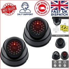Dome Fake CCTV Cameras 2PCS – Realistic Look with Flashing LED & Warning Signs