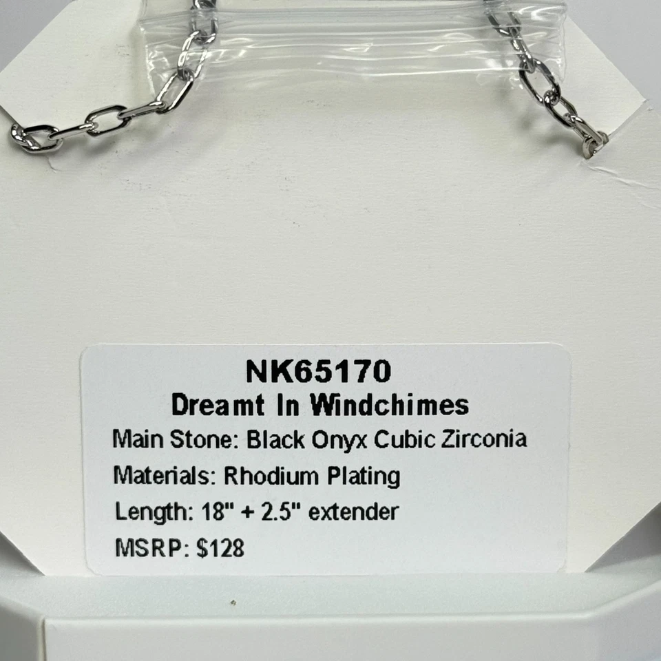 Collar Bomb Party "Dreamt In Windchimes" Ónix Negro con Bloqueo de Rodio Foto 3 de 3