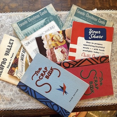 Lot Of Cookbooks, Scrap Books, Christmas , Retro Valley Then/ Now  9 Books