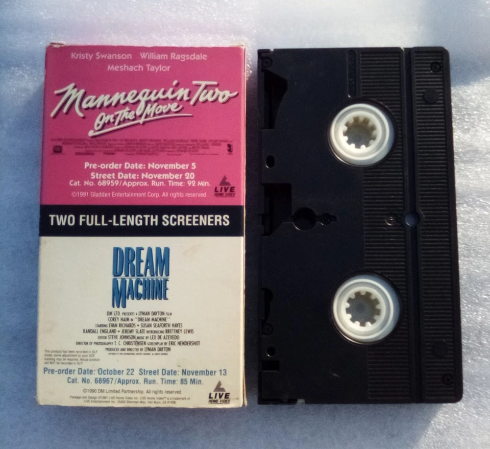 Mannequin Two/Dream Machine (DEMO Pre Owned VHS) SCREENING/PROMO *RARE!!!* - Image 2 of 4