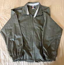 Hartwell Viasport cotton jacket, zip up, size L, made in USA, olive green