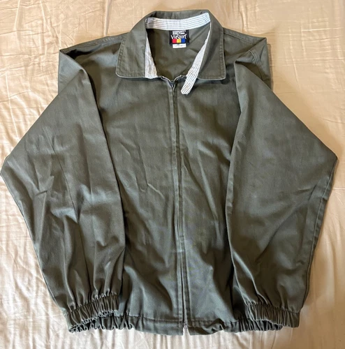 Hartwell Viasport cotton jacket, zip up, size L, made in USA, olive green - product listing photo