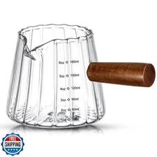 Jingmore 1 Pcs 6 Oz/180 ml Espresso Shot Glass with Wood Handle, Espresso Acc